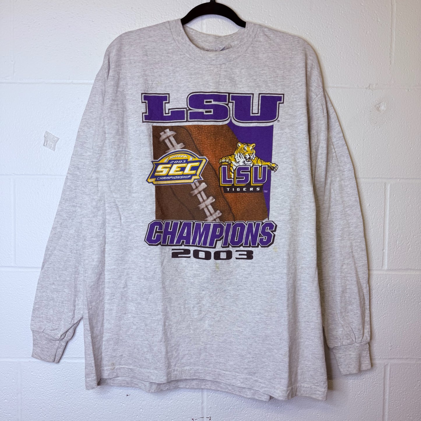 2003 LSU Tigers NCAA Champions Long Sleeve Sz XL (B2400)