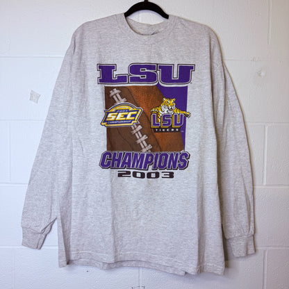 2003 LSU Tigers NCAA Champions Long Sleeve Sz XL (B2400)