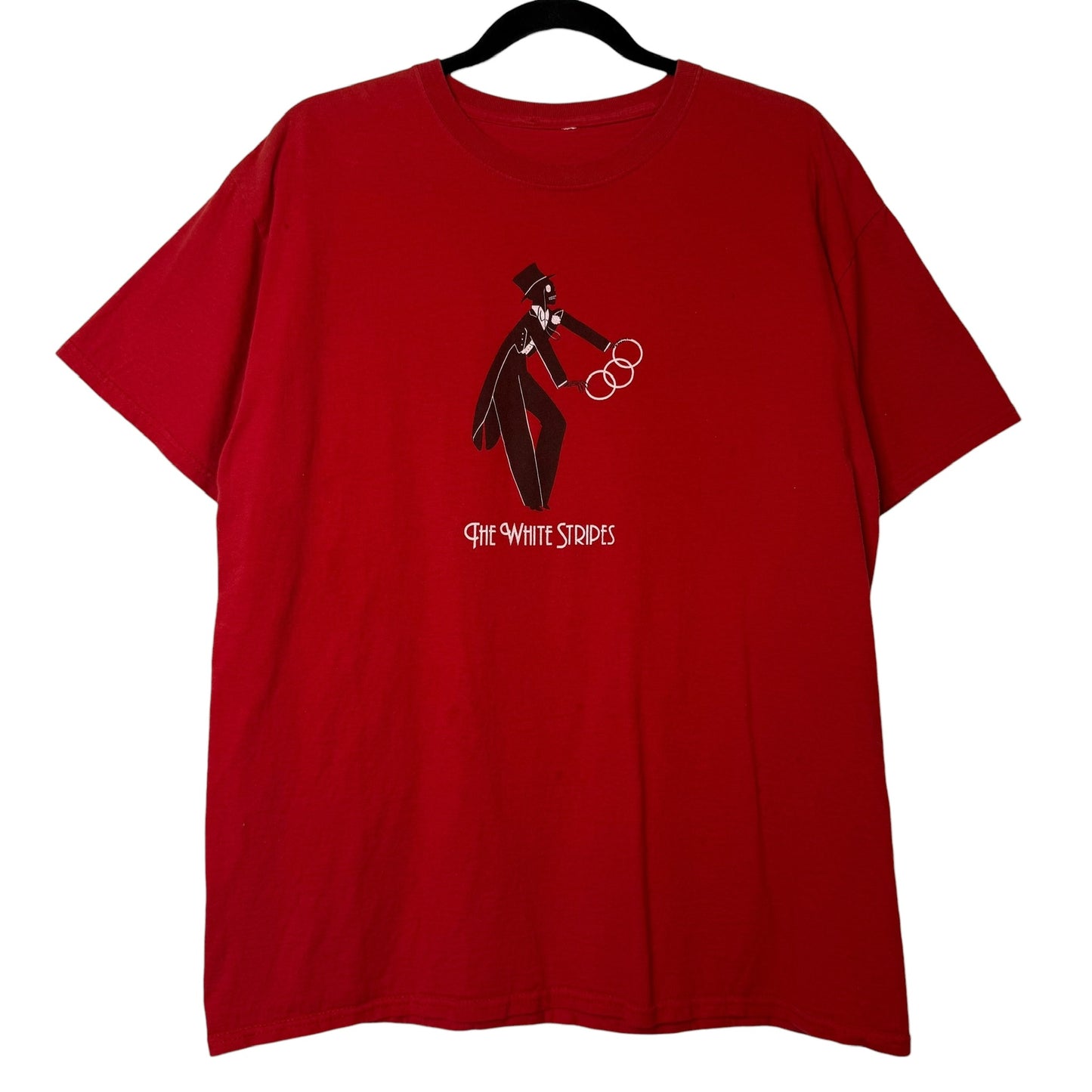 2000s White Stripes T-Shirt Sz L (B2247)