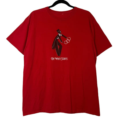 2000s White Stripes T-Shirt Sz L (B2247)