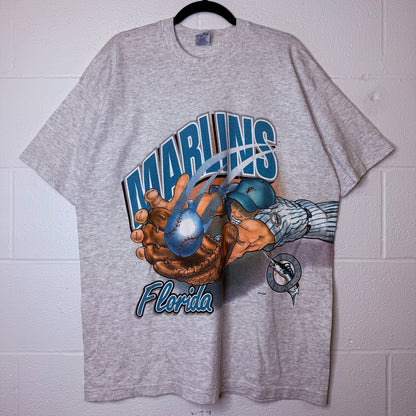 90's Florida Marlins Salem Wraparound MLB T-shirt Sz XL (B2344)