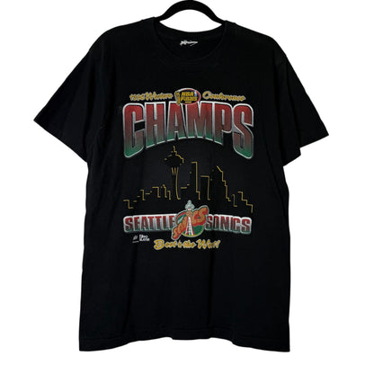90's Seattle Supersonics NBA T-shirt Sz L (B1661)