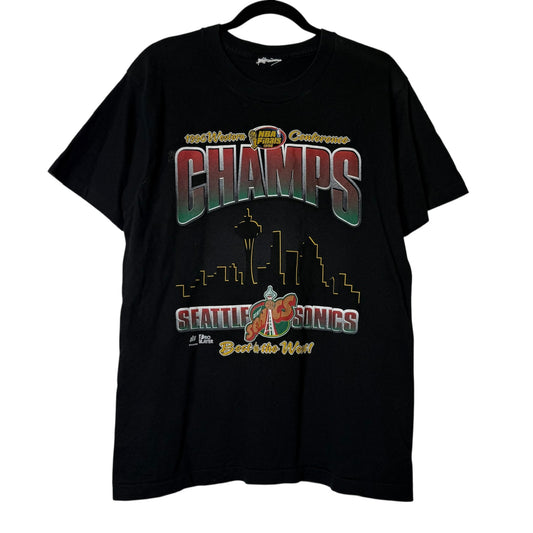 90's Seattle Supersonics NBA T-shirt Sz L (B1661)