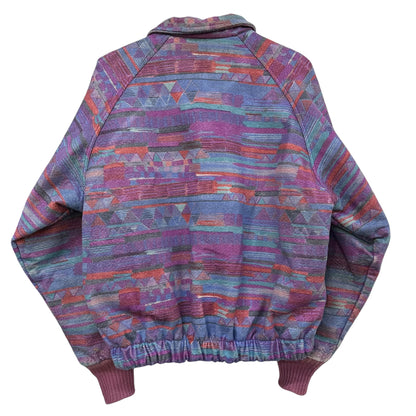 Vintage Walls Workwear Purple Pink Aztec Bomber Jacket Sz L