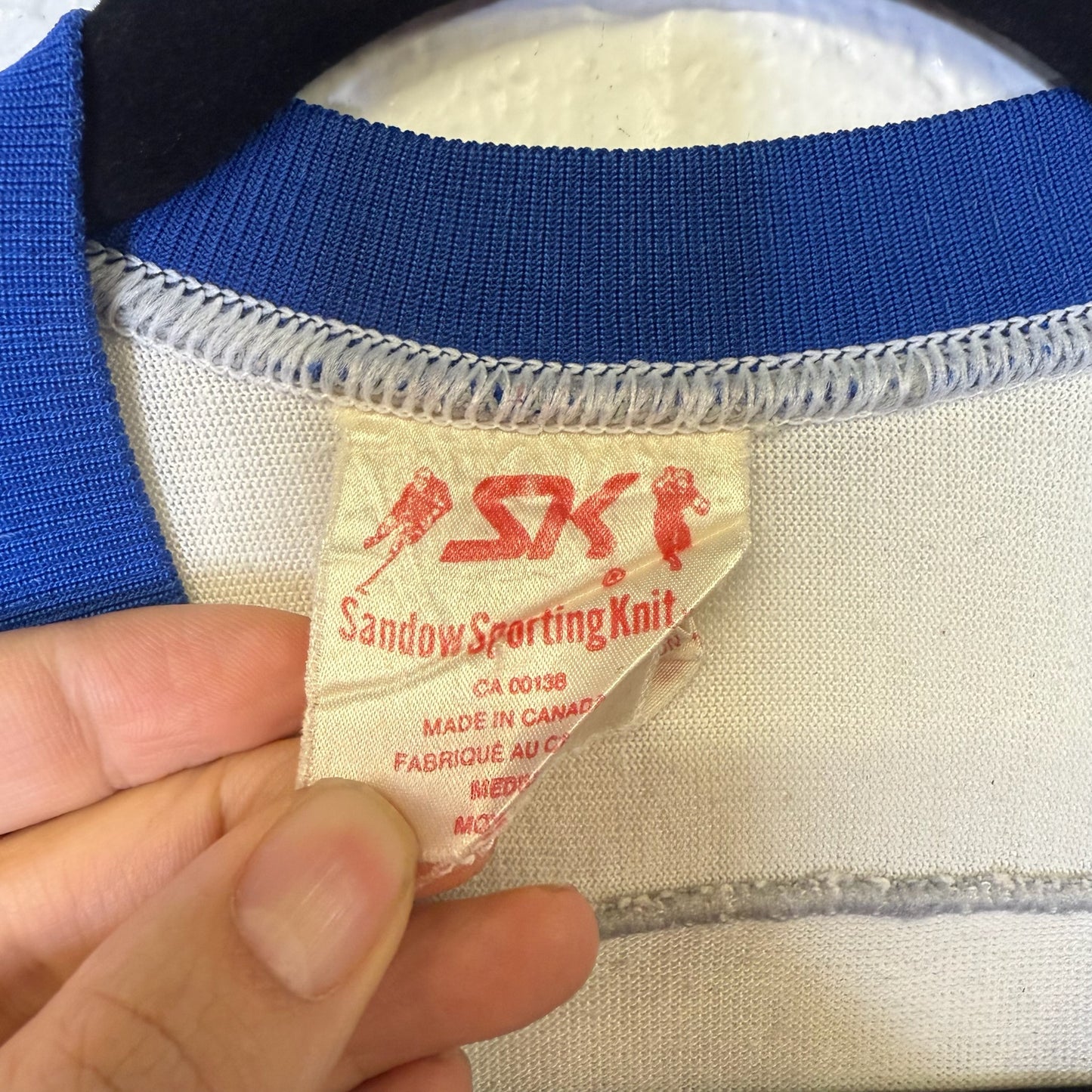 80s New York Islanders Sandow Knit Hockey NHL Jersey Sz M (B1801)