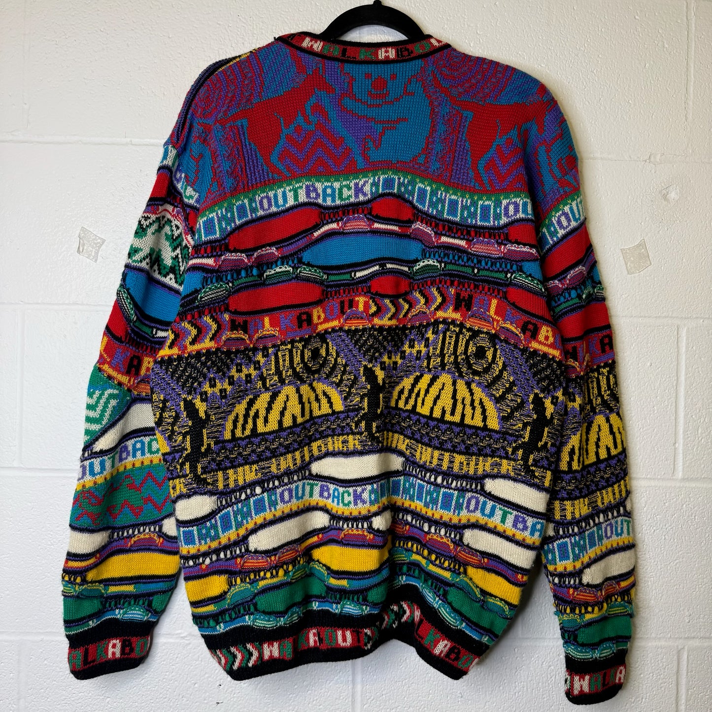 Genuine Coogi Australia Print Limited Edition Knit Sweater Sz S (B2401)