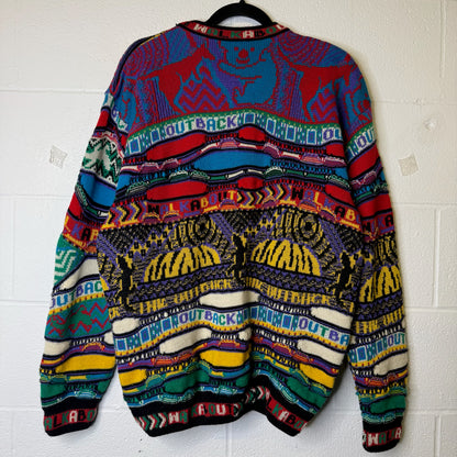 Genuine Coogi Australia Print Limited Edition Knit Sweater Sz S (B2401)