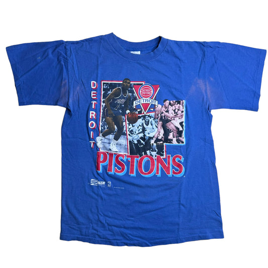 1990 Detroit Pistons NBA T-Shirt Sz L (L535)