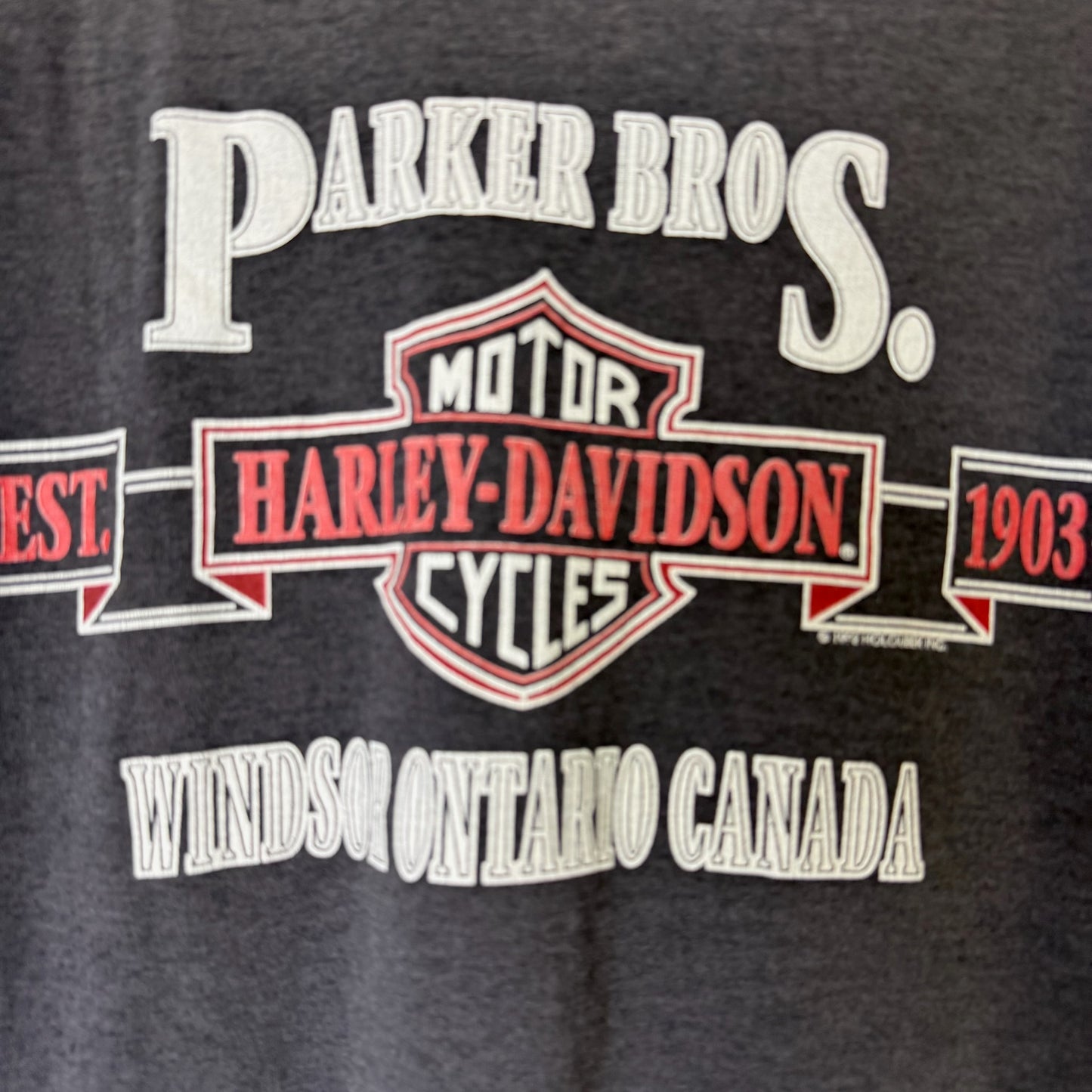 1991 Harley Davidson Windsor Ontario T-Shirt Sz M (B1989)
