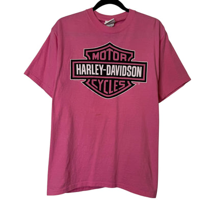 2009 Harley Davidson Ghost Town (Pink) T-shirt Sz M (B589)