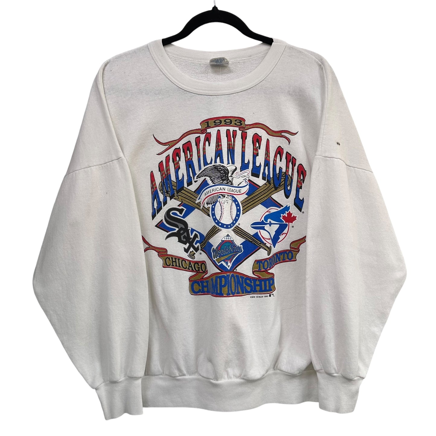 1993 Blue Jays vs White Sox MLB Crewneck Sz L (A3507)