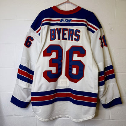 90s New York Rangers Hockey NHL Jersey Reebok Dale Byers Game Worn (B1980)