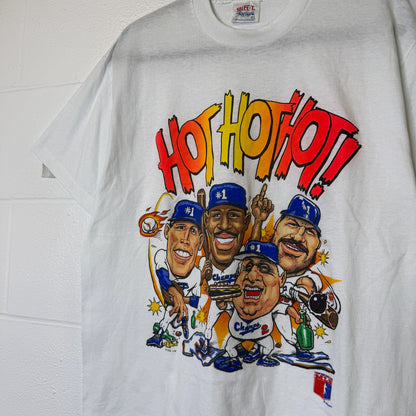 Los Angeles Dodgers 1988 Caricature Baseball Hot Hot Hot T Shirt XL (B2538)