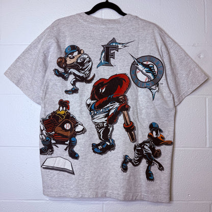1994 Florida Marlins Looney Tunes MLB T-shirt Sz L (B2388)