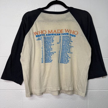 1989 AC/DC Who Made Who Band Raglan T-Shirt