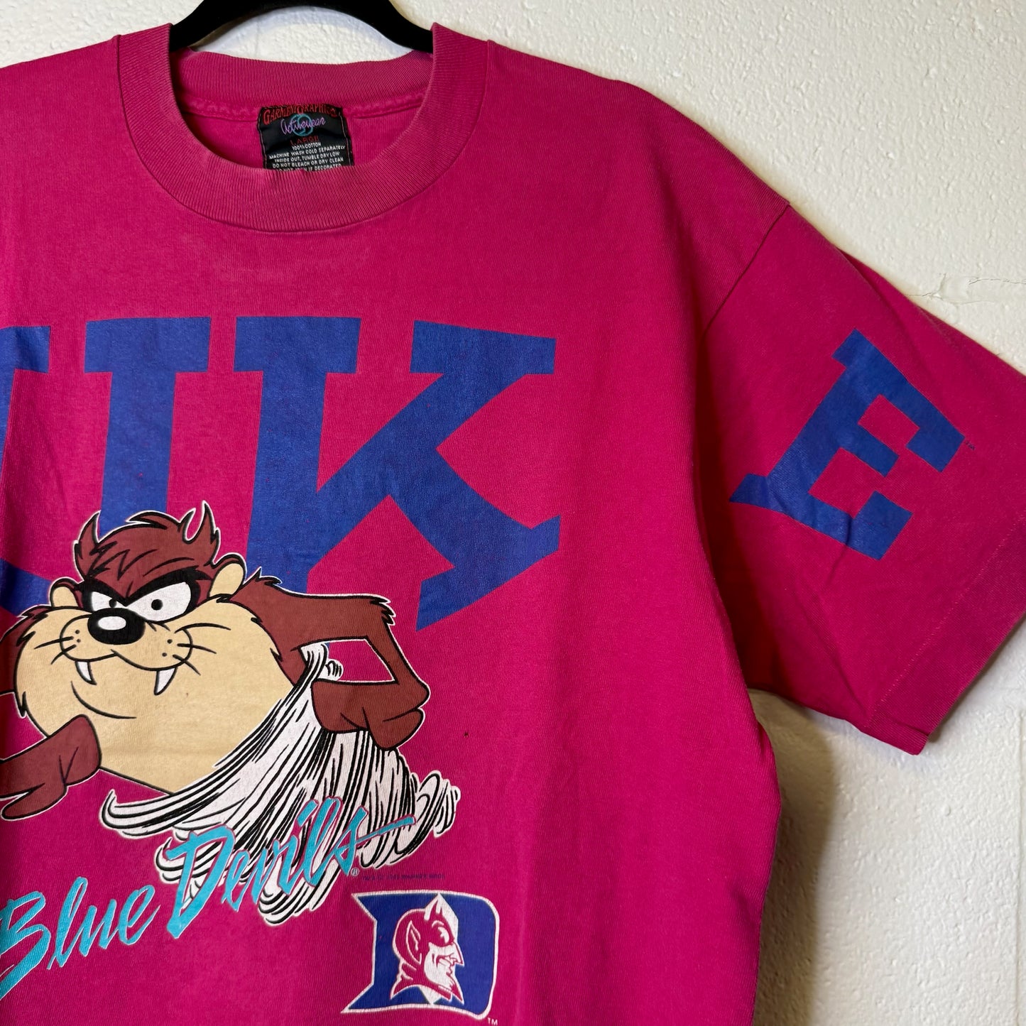 1993 Duke Blue Devils Taz NCAA T-shirt Sz L (B2408)