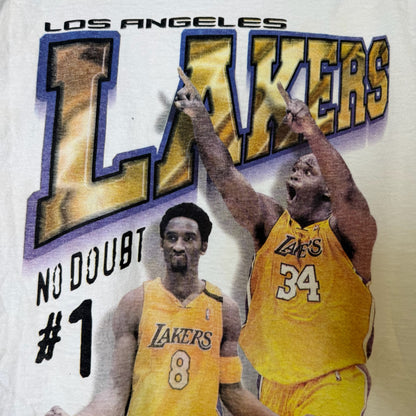 2000 Los Angeles Lakers Kobe Shaq NBA Finals T-Shirt Sz L (B2812)