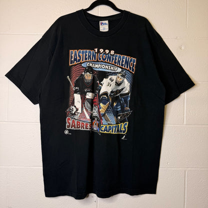 1998 NHL Eastern Conference Buffalo Sabres vs Washington Capitals T-shirt Sz XL (B2422)