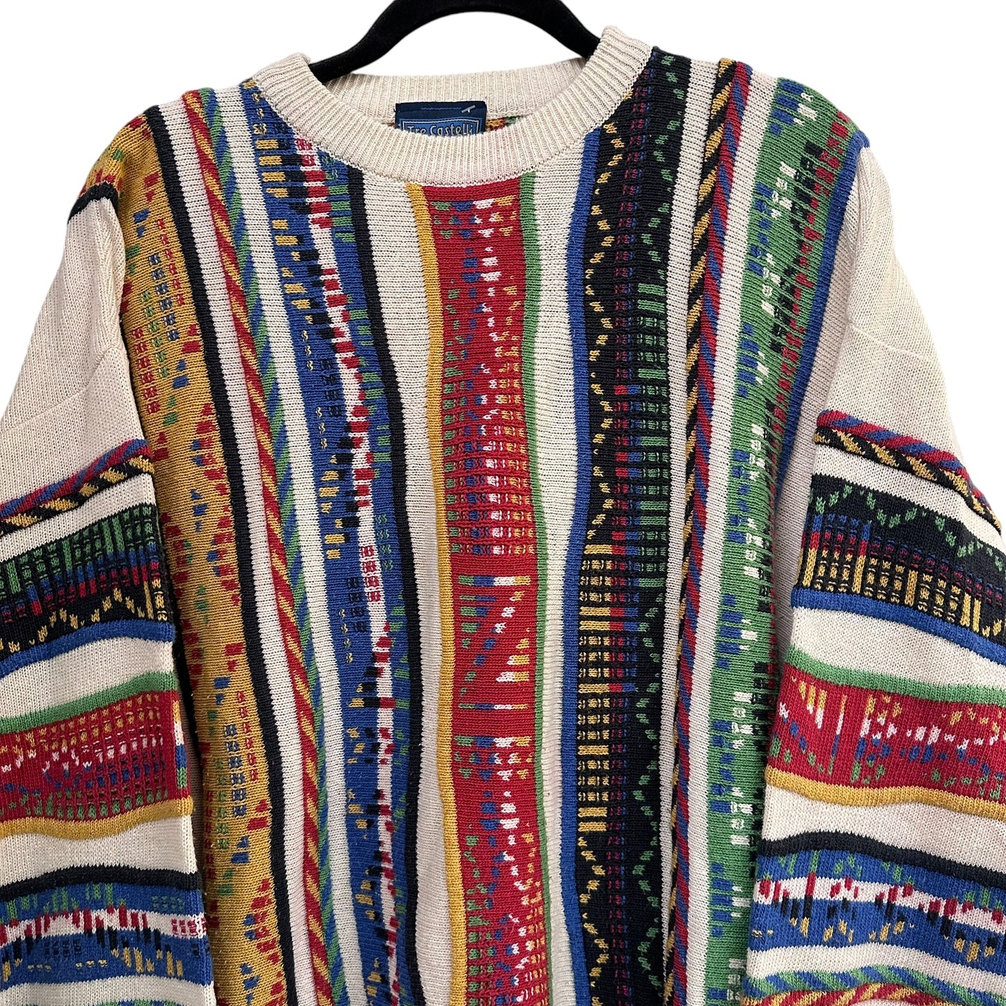 90's Coogi Style Tre Castillo Italy Knit Sweater Sz L (A7526)