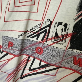 90s Michael Jordan Magic Johnson T's NBA AOP T-shirt Size XL (B2065)