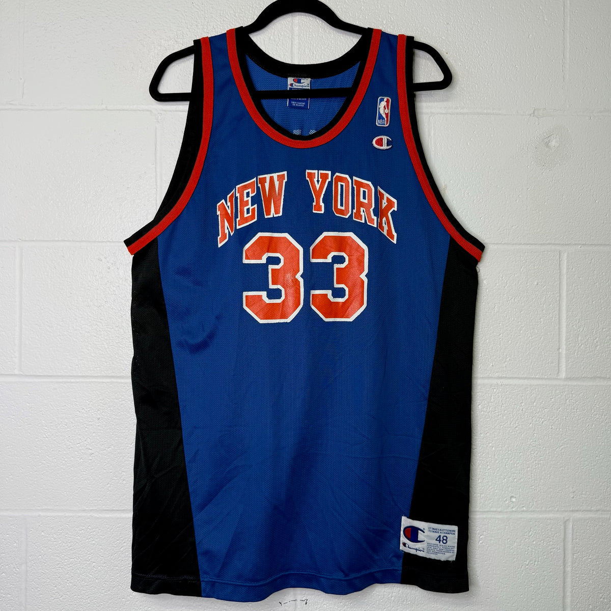 90s New York Knicks Patrick Ewing NBA Champion Jersey Sz 48