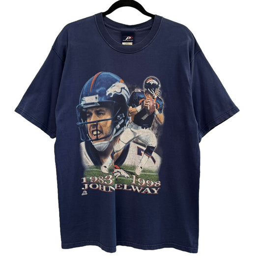 1998 John Elway Denver Broncos NFL T-Shirt Sz L (B1261)