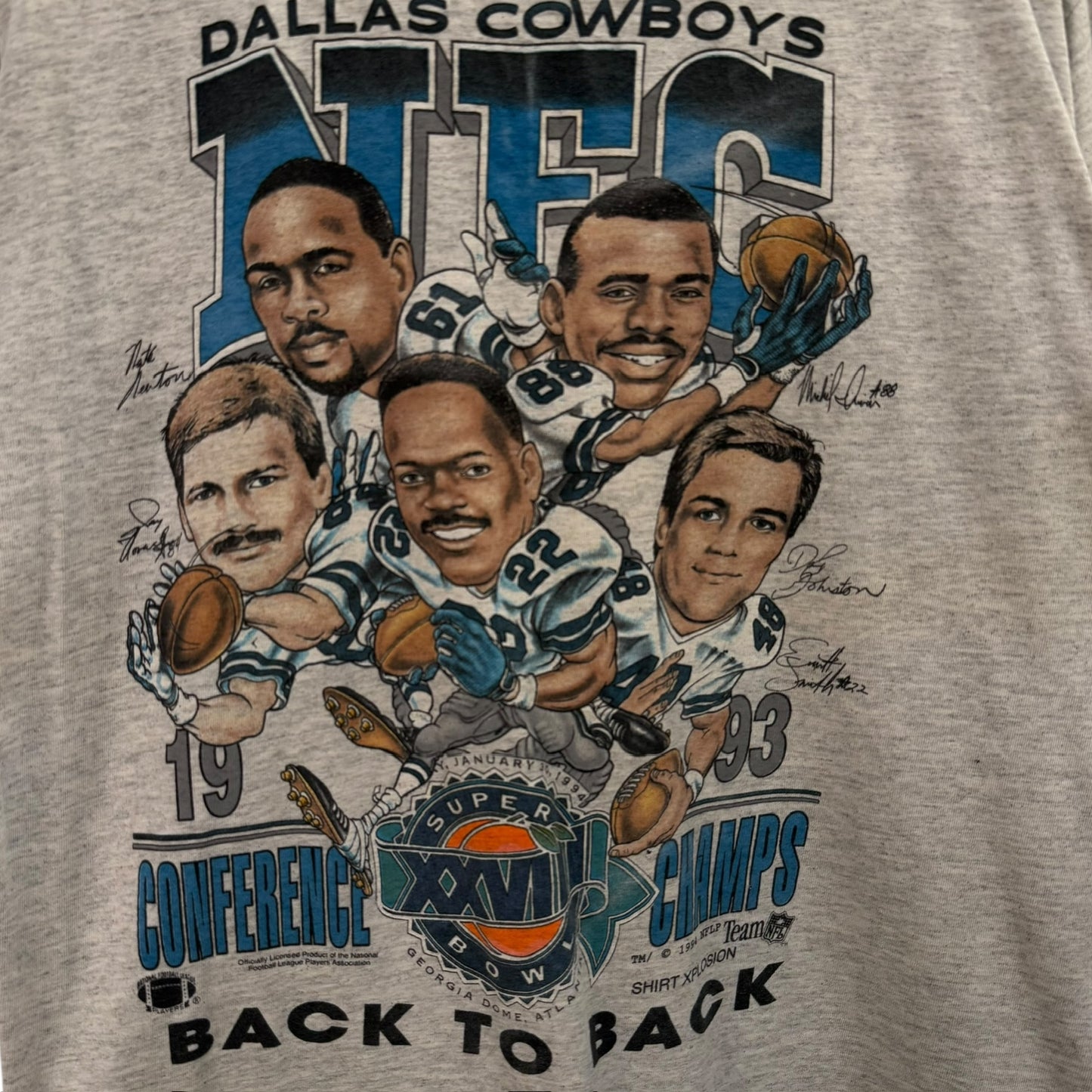 1994 Dallas Cowboys NFL Xplosion Caricature T-Shirt Sz L (B1056)