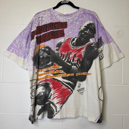90’s Michael Jordan NBA Chicago Bulls Magic Johnson T's AOP T-shirt Sz XL (A4179)