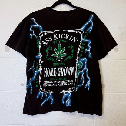 90s 420 Weed American Thunder Lightning T-shirt (B2520)