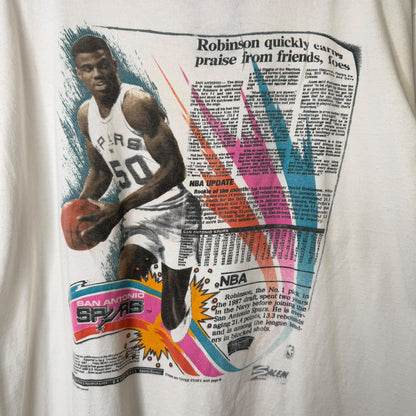 1990 David Robinson San Antonio Spurs NBA T-shirt Sz XL (A1550)