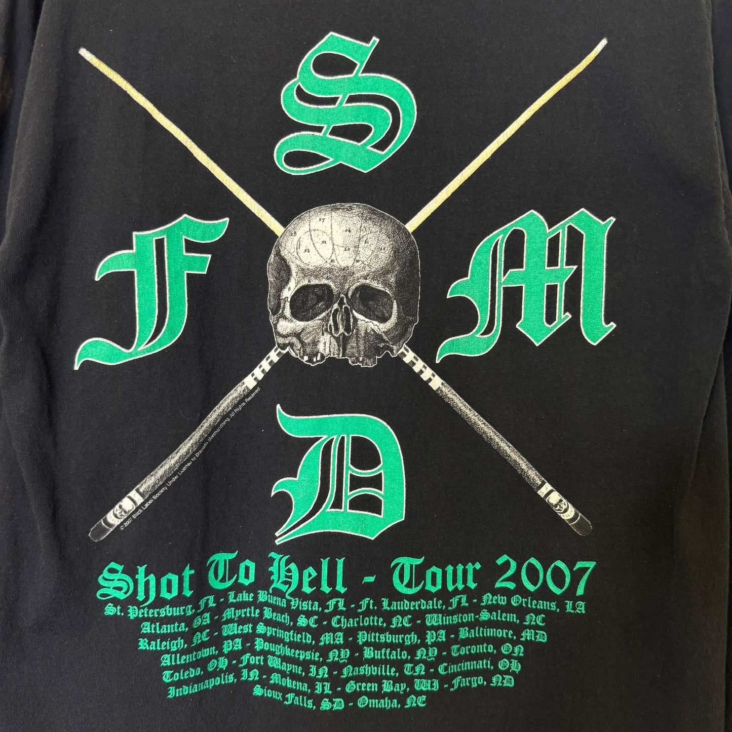 2000s Black Label Societv Shot To Hell Long Sleeve Sz M (B1307)