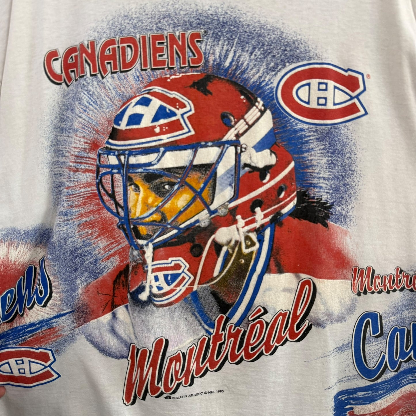 1992 Montreal Canadiens NHL Bulletin AOP T-Shirt Sz XL