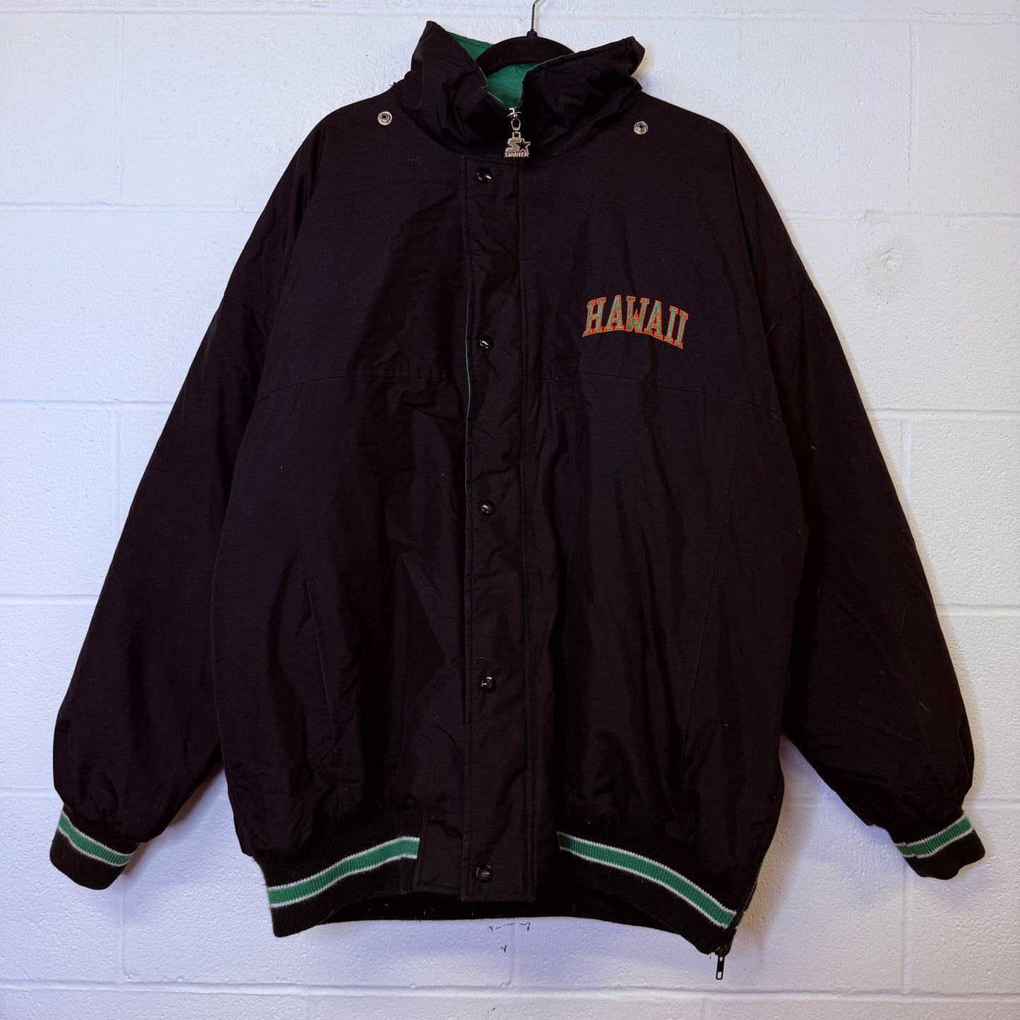 90s University of Hawaii Rainbow Warriors NCAA Starter Jacket Sz XL