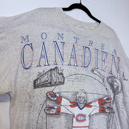 90s Montreal Canadiens Vetruvian Man T-shirt Sz XL (B1616)