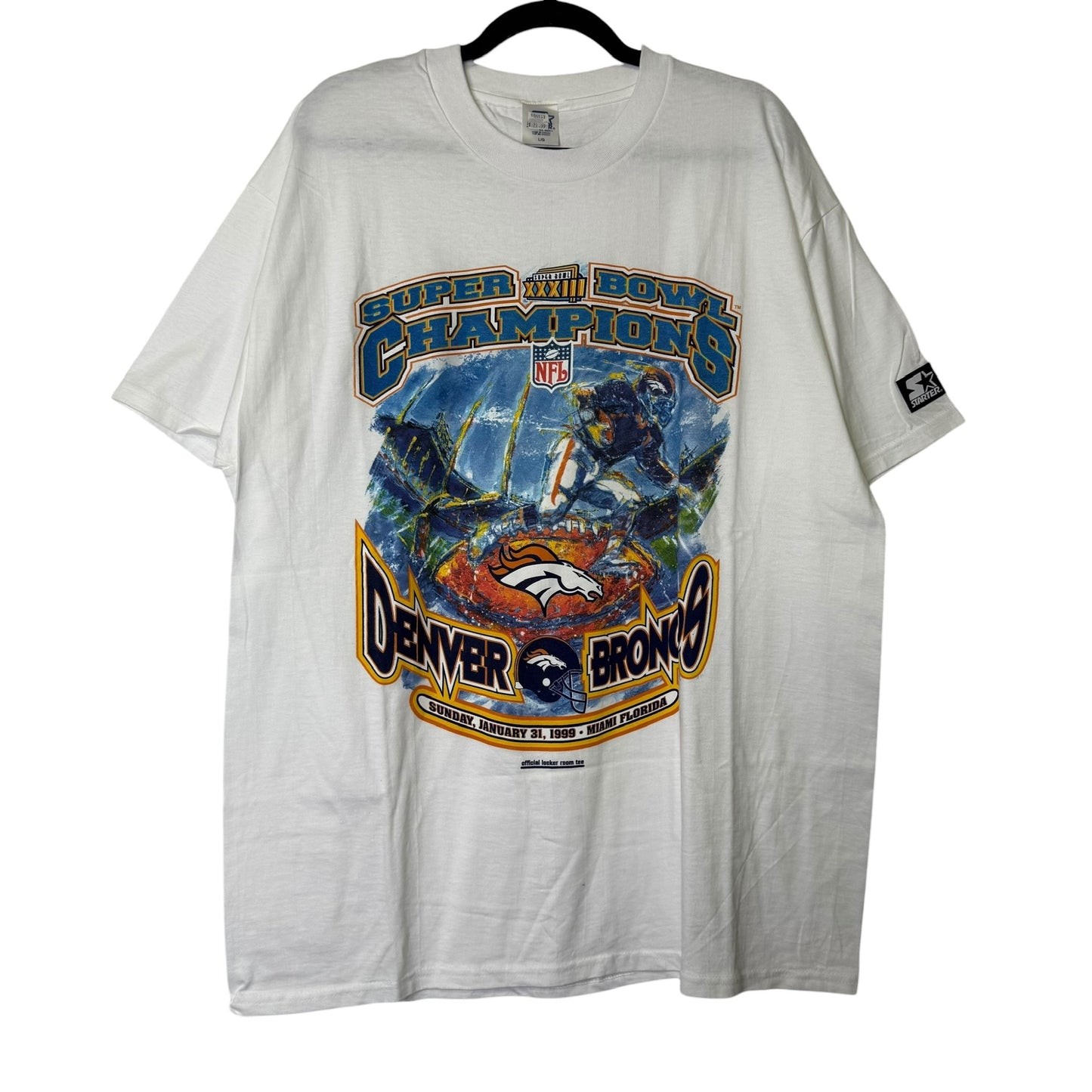 1999 Denver Broncos NFL Super Bowl T-shirt Sz L (B1639) NWT