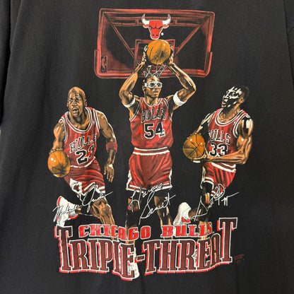 90's Chicago Bulls Nutmeg Triple Threat NBA T-shirt Sz XL