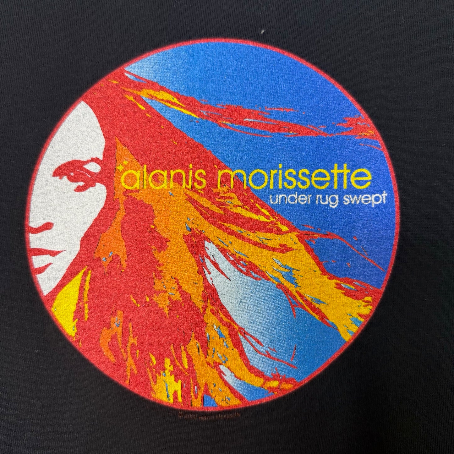 2002 Alanis Morissette Under Rug Swept Tour T-Shirt Sz L (B2646)