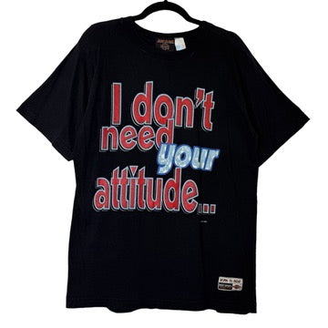 1998 "I don't need your attitude" Harley Davidson T-Shirt Sz L (B1156)