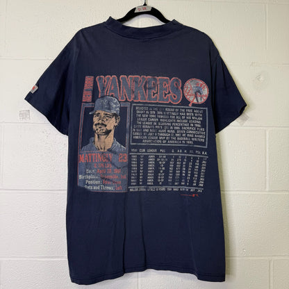 90's NY Yankees Don Mattingly MLB Nutmeg T-shirt Sz L (B1604)