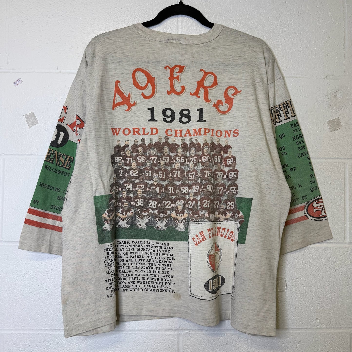 90s San Francisco 49ers NFL Long Gone T-Shirt Sz XL (B2576)