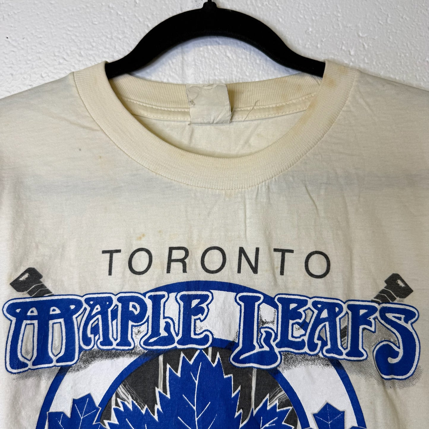 1991 Toronto Maple Leafs NHL T-shirt Sz L (B2415)
