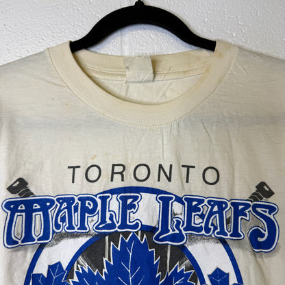 1991 Toronto Maple Leafs NHL T-shirt Sz L (B2415)