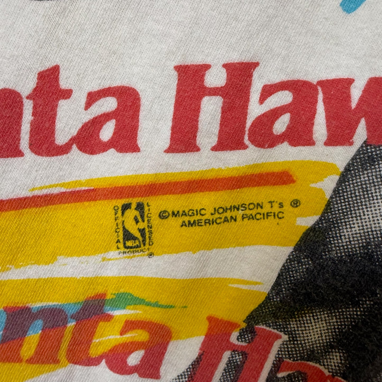 90's Dominique Wilkins Atlanta Hawks NBA Magic Johnson Tees T-Shirt Sz L (B1687)