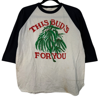 80s This Bud's For You Weed Raglan T-Shirt Sz M