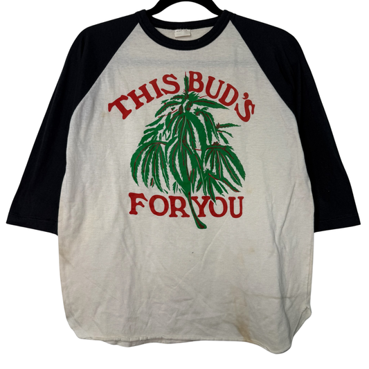80s This Bud's For You Weed Raglan T-Shirt Sz M