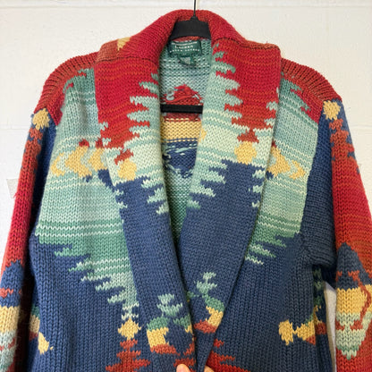 Vintage Polo Ralph Lauren Hand Knit Cardigan Jacket 100% Wool