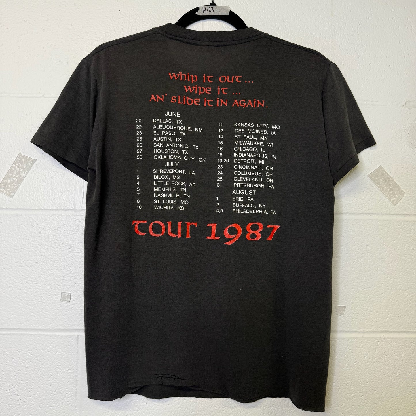 1987 White Snake Tour T-Shirt Sz M (B608)