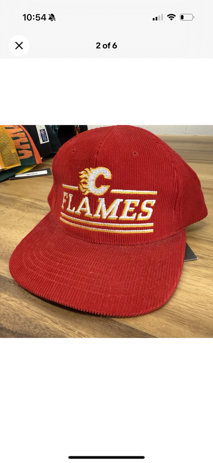 90s Calgary Flames NHL Hockey Ted Fletcher Hat