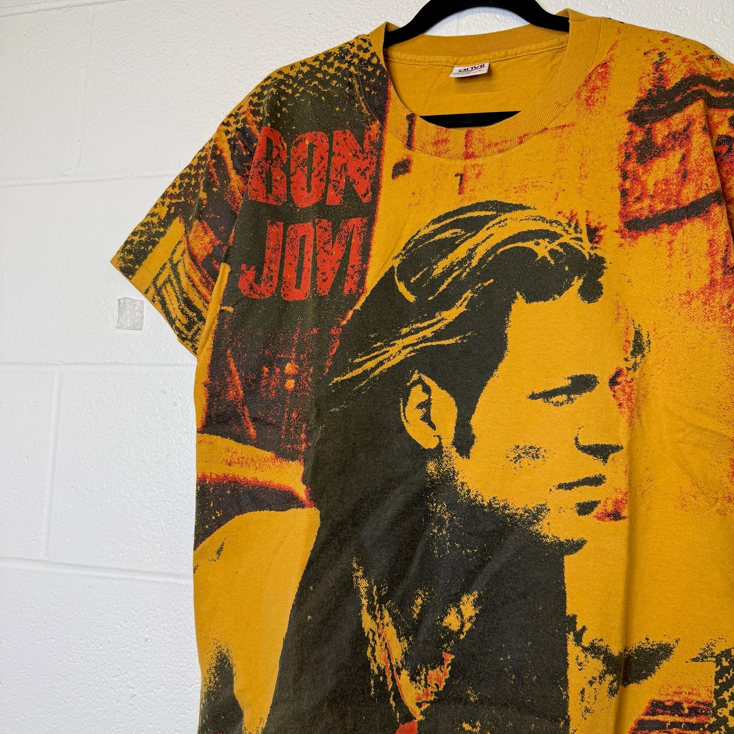 90s Bon Jovi AOP Band T-Shirt Sz L (B2551)