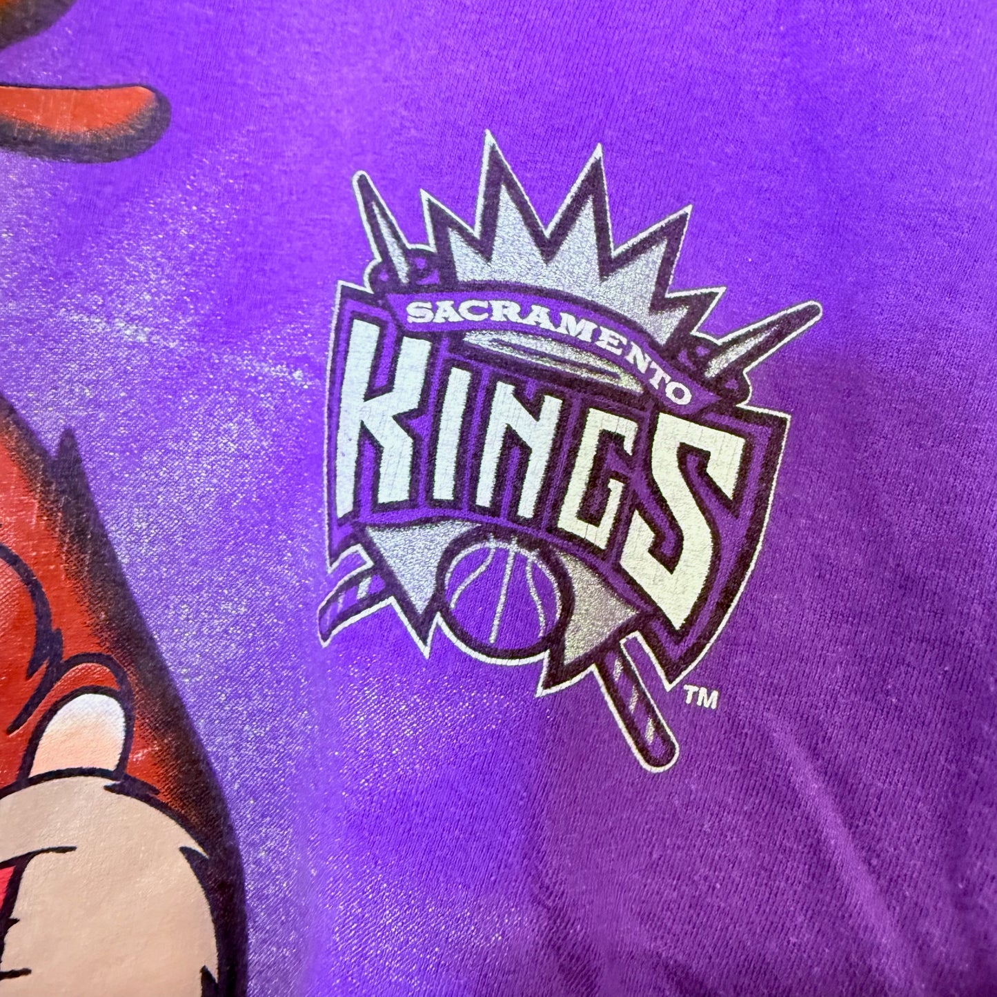 90s Taz Sacramento Kings NBA T-Shirt Sz L (B2469)